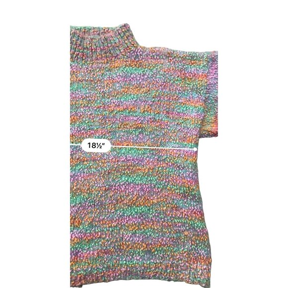 Laura B Womens Y2K Hand Knit Sweater S-L Pastel Turtleneck Long Sleeve Cottage - Picture 6 of 8